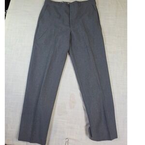Vintage Sears Perma-Prest Flexslax Gray Wool Blend Dress Pants Mens 34x30 USA